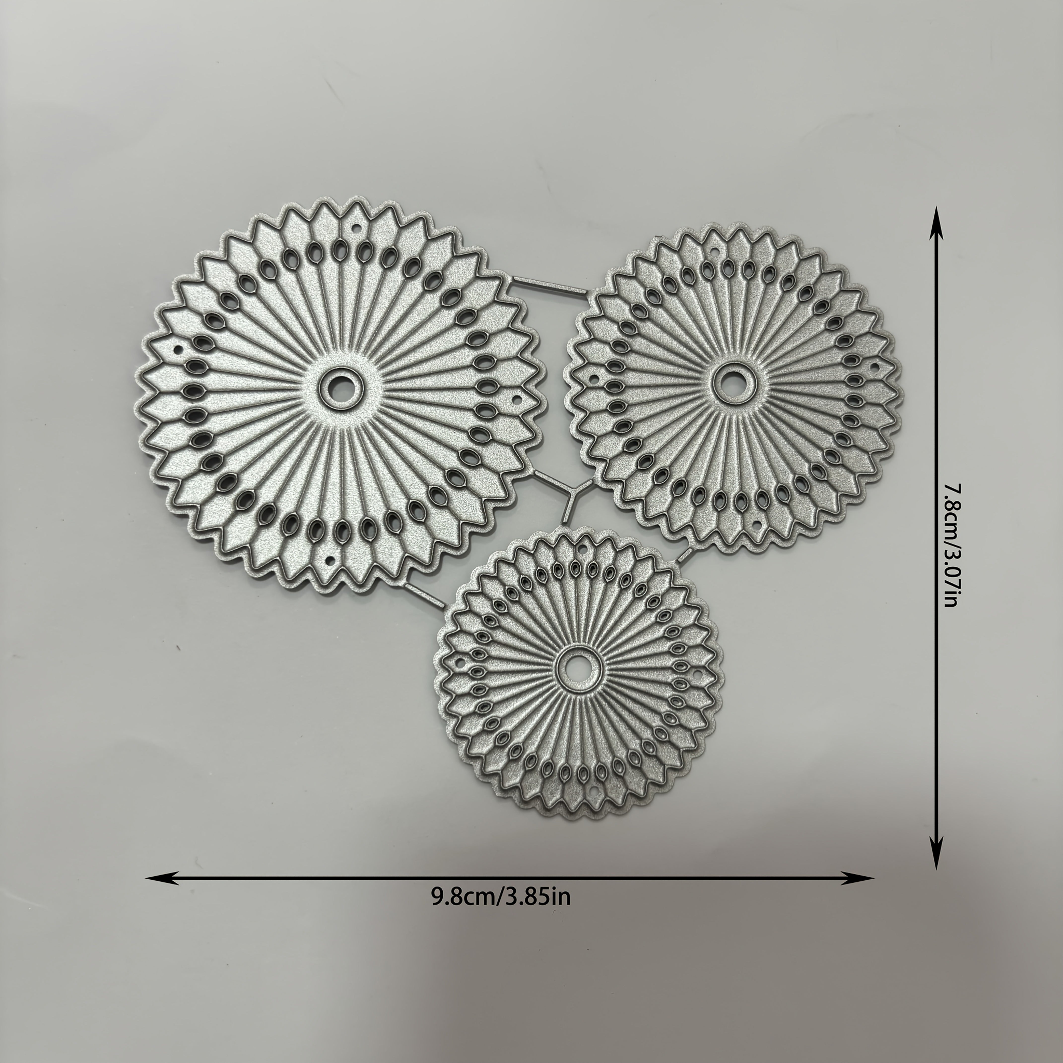 TEMU Metal Cutting Dies For Diy Scrapbooking - Rounded Scalloped Templates In White, Orange, Pink, Blue, And Yellow, Embossing Crafts, Scrapbooking