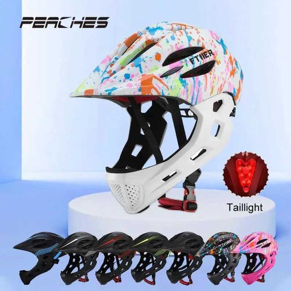 Cycling Helmets Outdoor sports childrens full face helmet balance bike scooter bike riding helmet childrens helmet with light and insect net
