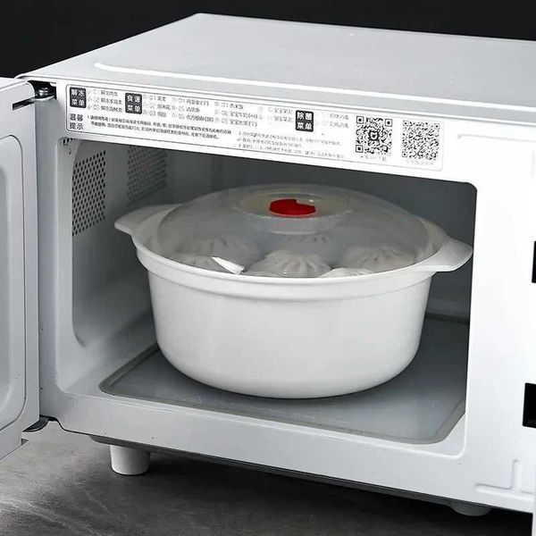 Microwave Oven Special Box Heated Pot Hot Rice Steamed Buns Noodles Bowl Household Kitchen Food Cooking Container TablewareC241204