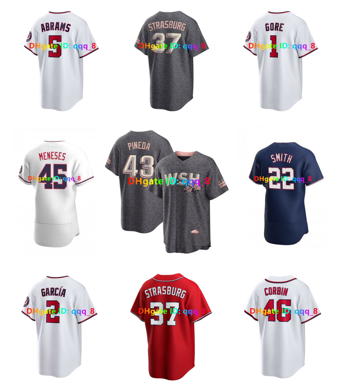 MacKenzie Gore Luis Garcia City Connect Nationals Baseball Jersey Stephen Strasburg CJ Abrams Lane Thomas Keibert Ruiz Jeter Downs Israel Pineda Cal