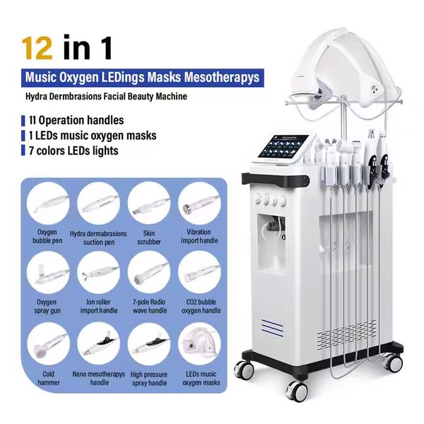 New Ultrasonic Care Skin Deep Skin Cleansing 7 Color Led Mask Oxygen Therapy Facial Dome Hydra Dermabrasion Facial Anti-aging Machine