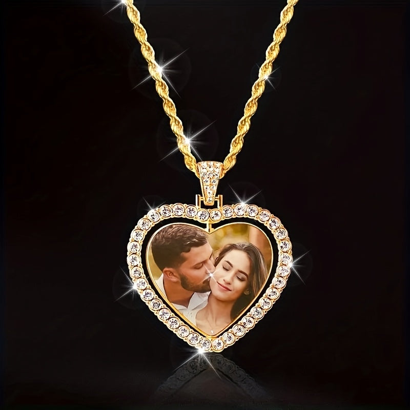 TEMU 1 Customized High-definition Photo Necklace, Men's And Women's Necklace, Customized Picture Necklace, Gift For Dad, Mom, Husband, Boyfriend,