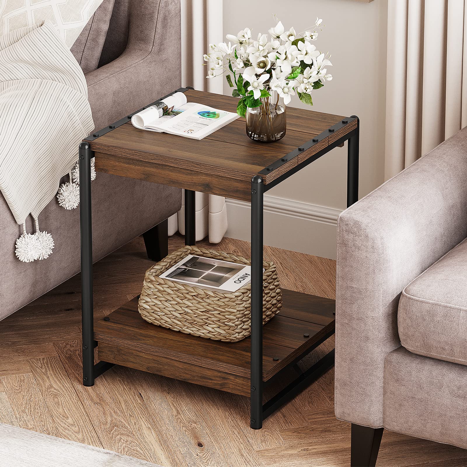 Garvee End Table, Walnut Brown