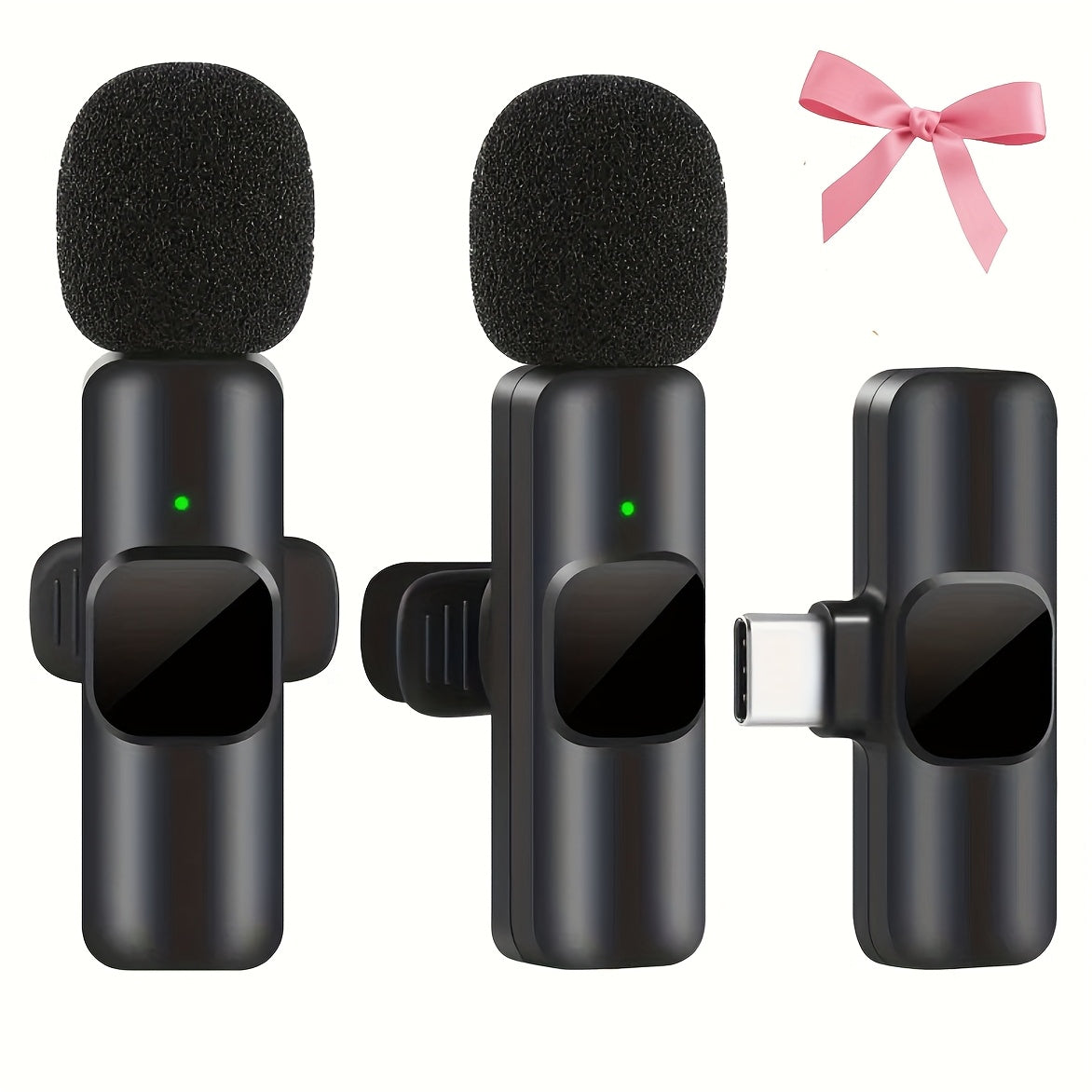 TEMU 2 Microphones (suitable For Type - C Interface), Wireless Lavalier Microphones. Wireless Microphones Feature High - Fidelity Sound Collection,