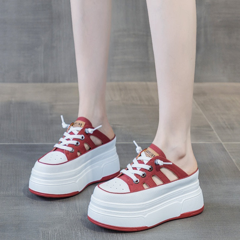 Thick soled toe half slippers women in summer 2024, new style for outerwear. One foot lazy shoes, sponge cake, casual and fashionable sandals