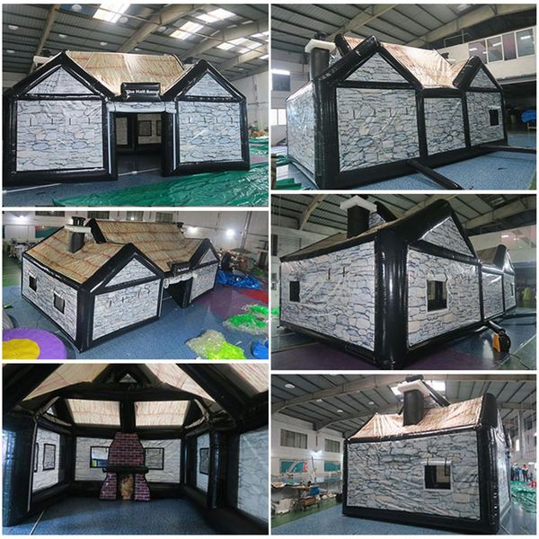 Giant Inflatable irish bar Pub tent log cabin Concession Stands oxford VIP lounge House party station For UK-USA-AU-CA-FR