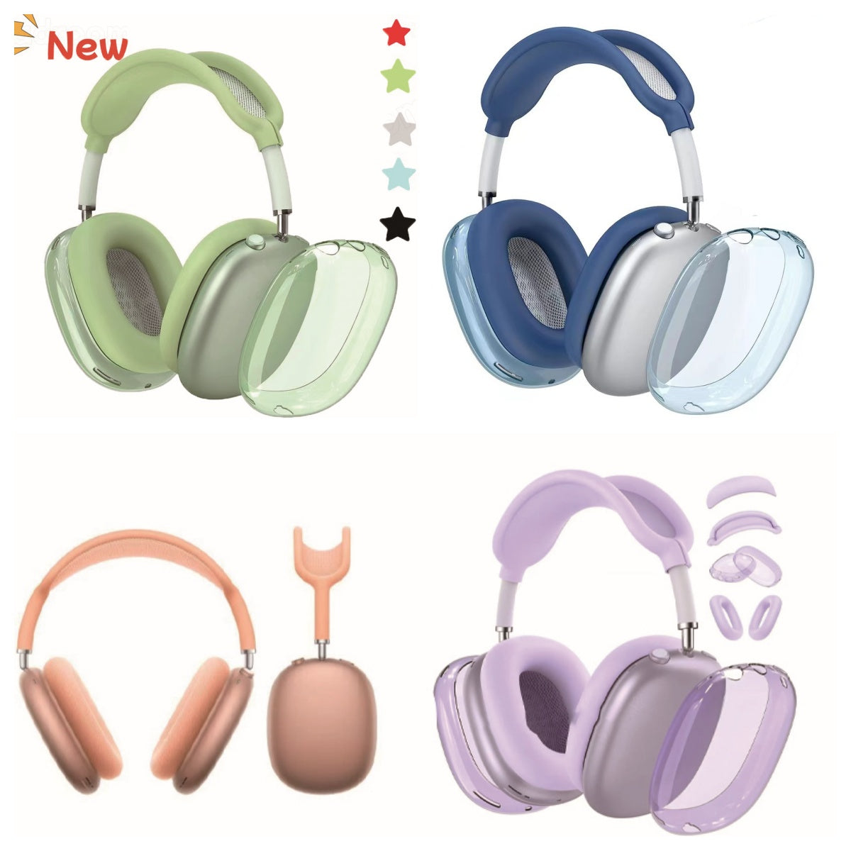 USA Stock For airpodsmax 2 3 ANC Active Noise Cancellatio bluetooth Headphone Accessories TPU Solid Silicone Waterproof Protective case