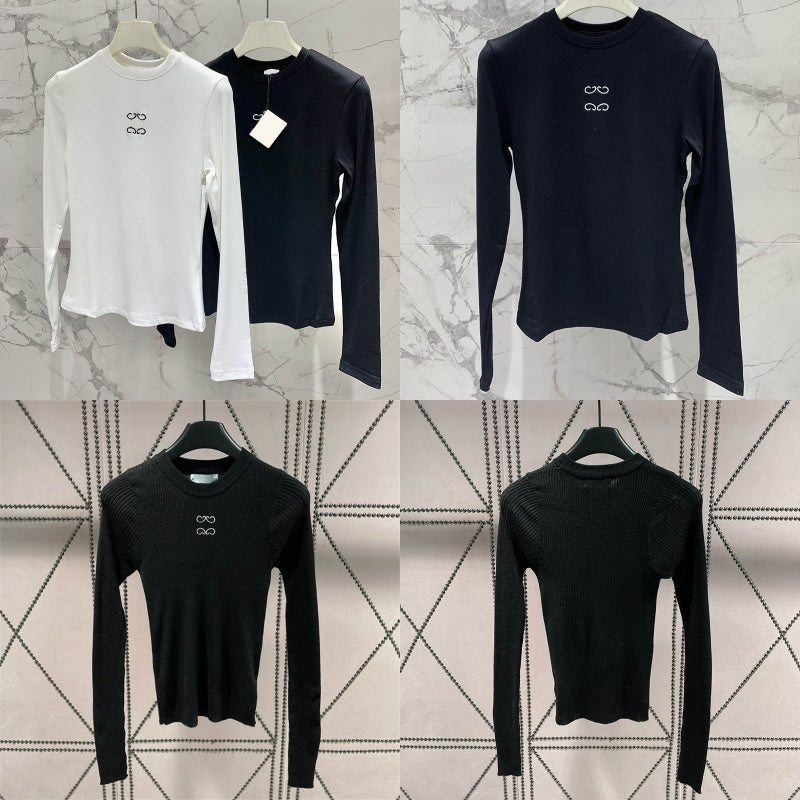 Letter Knitted Women Shirts Autumn Long Sleeve Bottoming Shirts Backing Tops Designer Knitwear