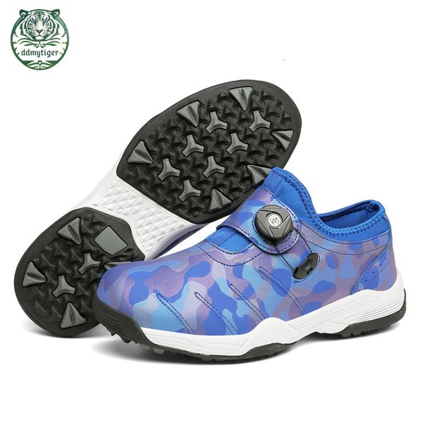 ddmytiger Hot selling large size couple anti slip golf for men and women&#039;s casual rotating button waterproof sports shoes A