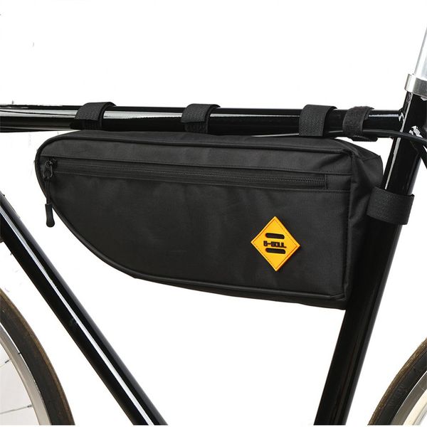 Bicycle Black Bag Large-capacity Triangle Bag Front Tube Frame Bag Waterproof Hanging Durable Saddle Bag Bicycle Accessories