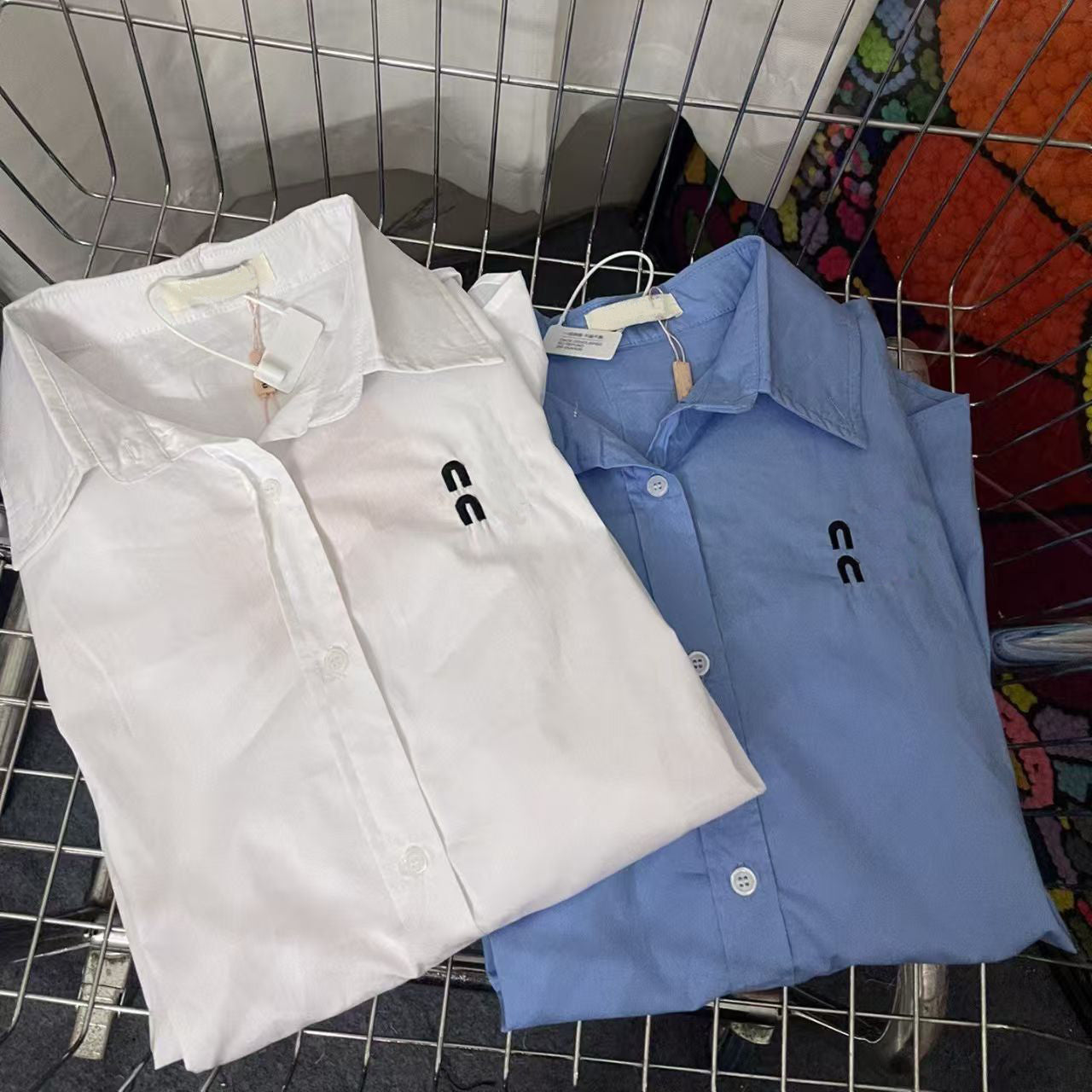 Women&#039;s Blouses Shirts Designer Classic Embroidered Shirt Solid Color Loose Versatile Summer Long Sleeve Lapel Neck Button