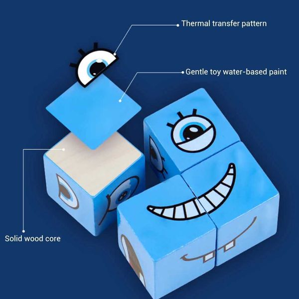 Dolls 1 Set Childrens Early Learning Building Blocks Changing Faces Rubiks Cube Desktop Game Puzzle ToysC250110