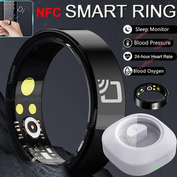 NFC Smart Ring Health Rastreador de pressão arterial Freqüência cardíaca Monitoramento de sono NFC rastreamento de fitness rastreamento com