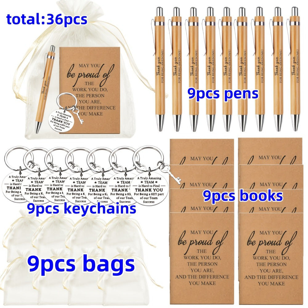 TEMU Halloween Gifts 36pcs Team Gifts Employee Appreciation Gifts Pens, Notebooks, Inspirational Keychains, Office Gifts For Staff Volunteer Nurse