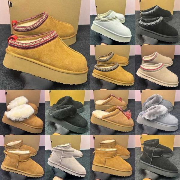 Womens Tazz Slippers Tasman Fur Slides Classic Ultra Mini Platform Boots Mustard Seed Slip-on Les Petites Suede Wool Seal Winter Shoes Desig
