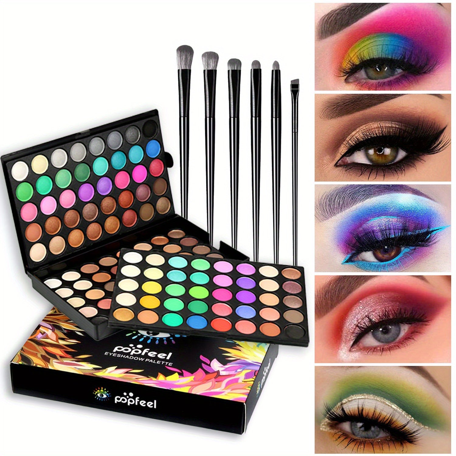 TEMU 120-color High-gloss Eyeshadow Palette Makeup Gift Set-waterproof Matte, High- Paint Makeup Palettes With Makeup Brush Set