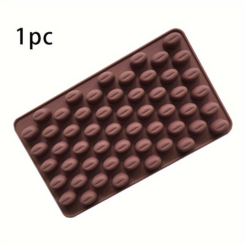 TEMU 55-cavity Mini Coffee Bean Silicone Chocolate Mold, Flexible Bakeware For Candies, Mini Soaps, Wax Melts, And Diy Crafts - And Easy To Release –