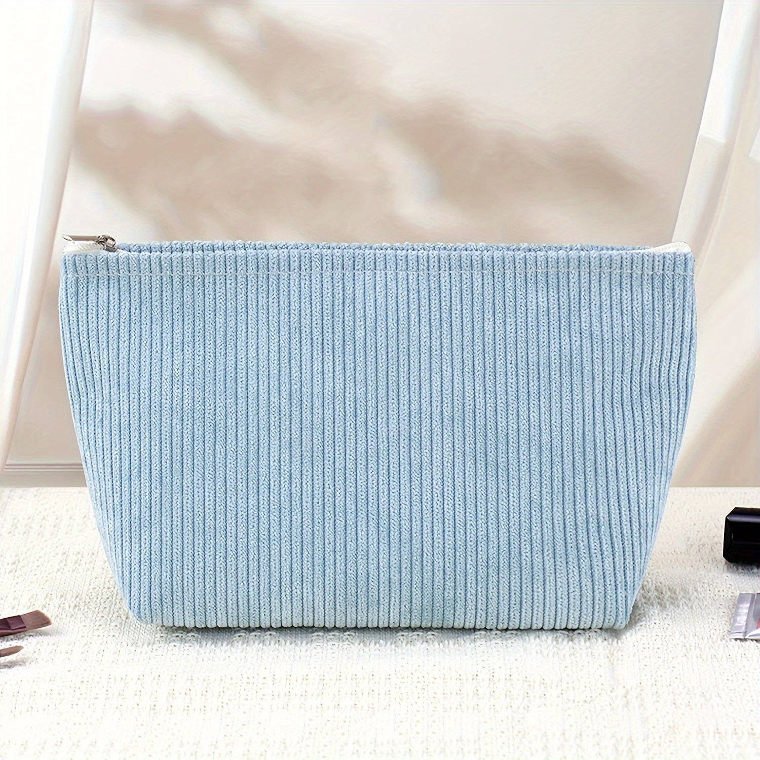 TEMU 1pc Minimalist Vintage Makeup Bag-card Holder-key Pouch-phone Bag-toiletry Organizer Fabric Zippered Coin Purse