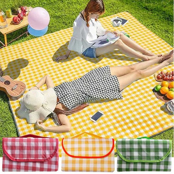 Waterproof canvas beach mat foldable camping mat thick tent picnic blanket moisture-proof picnic mat Y250210