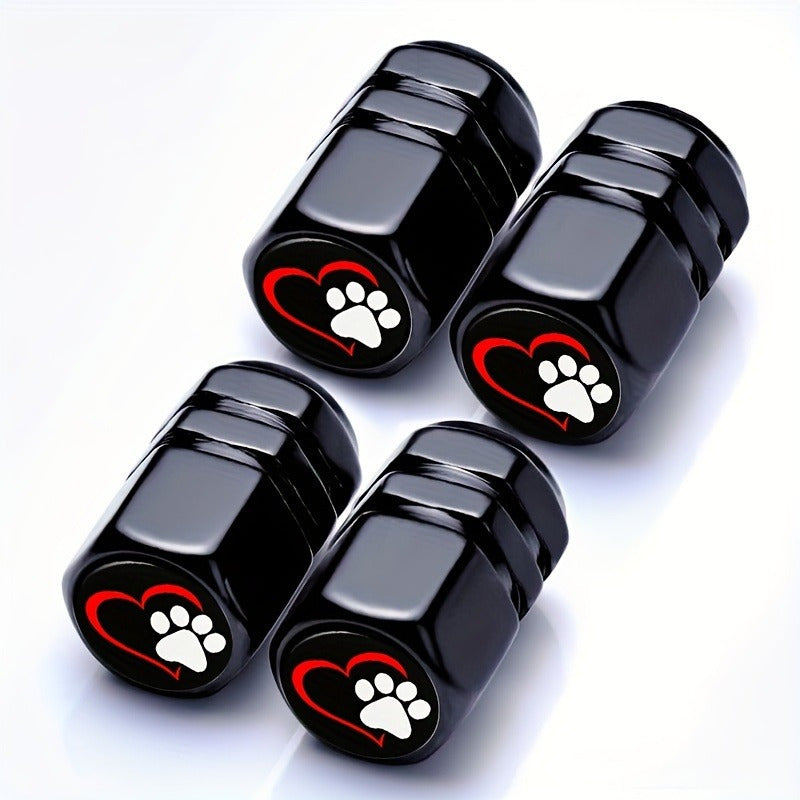 TEMU 4 Tire Valve Covers, Suitable For All Cars, Trucks, Suvs And Motorcycles, With A Cute And Thoughtful Footprint Design