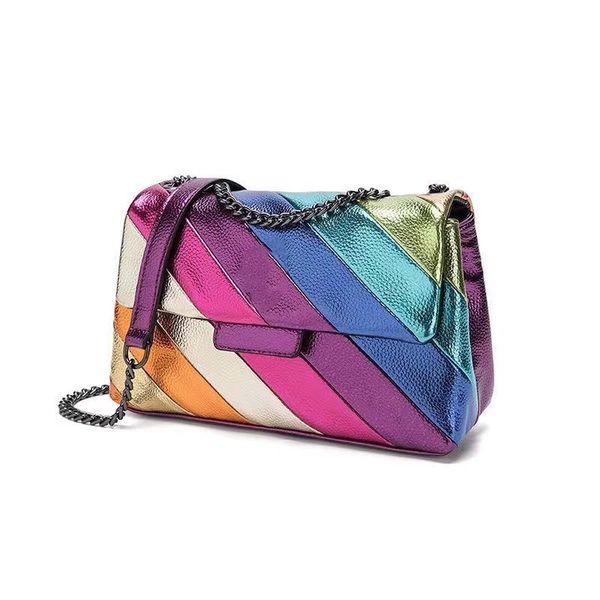 Women Man heart Designer bag bags rainbow london eagle leather purse stripe Shoulder clutch tote designer shoulder chain i7896