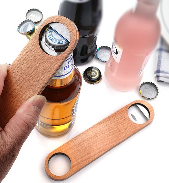 Wood Handle Bartender Bottle Openers Wine Beer Soda Glass Cap Opener Kitchen Bar tools Factory wholesale