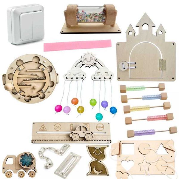 Intelligence toys DIY Busy Board Accessories Wooden Toys Arithmetic Beads Sun Cloud Montessori Educational Toys Games Intelligent Developmen