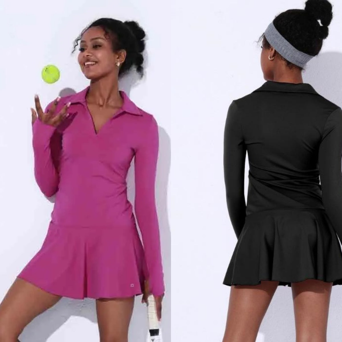 A1031 American Polo Neck Outdoor Tennis and Golf Dress Long Sleeve Nylon Quick-drying Dress Is Suitable for Yoga and Fitness