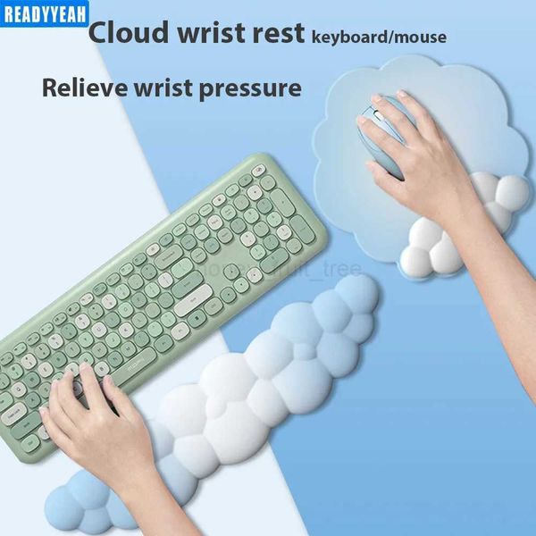 Gradient Mouse Pad And Cloud Shape Keyboard Mousepad Anti-Slip Rubber Material Wrist Rest For Office Desk Game Mouse AccessoriesM240802