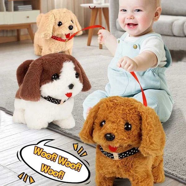 Electronic Walking and Barking Plush Dog Toy Interactive Puppy Dog with Remote Control for Kids Toddler Gifts toysXJ241204