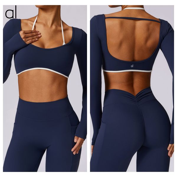 AL set New Summer Designer Shockproof and Anti-sagging Activity Long Sleeve Shirts Sets Yoga Fiess Running Vest Sports Suits AL S-XL