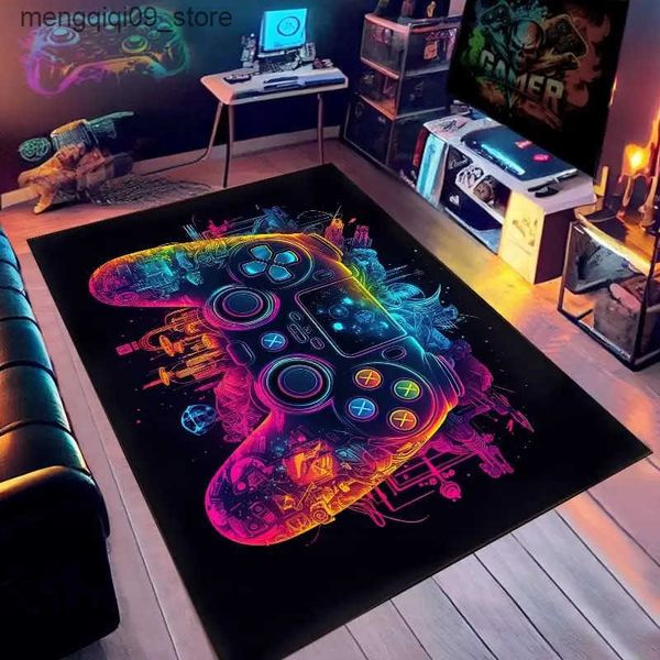 Carpets Game Room with Game Controller Carpet Player Carpet Game Room Esports Room and Boys Game Theme Bedroom Floor Mat L240910