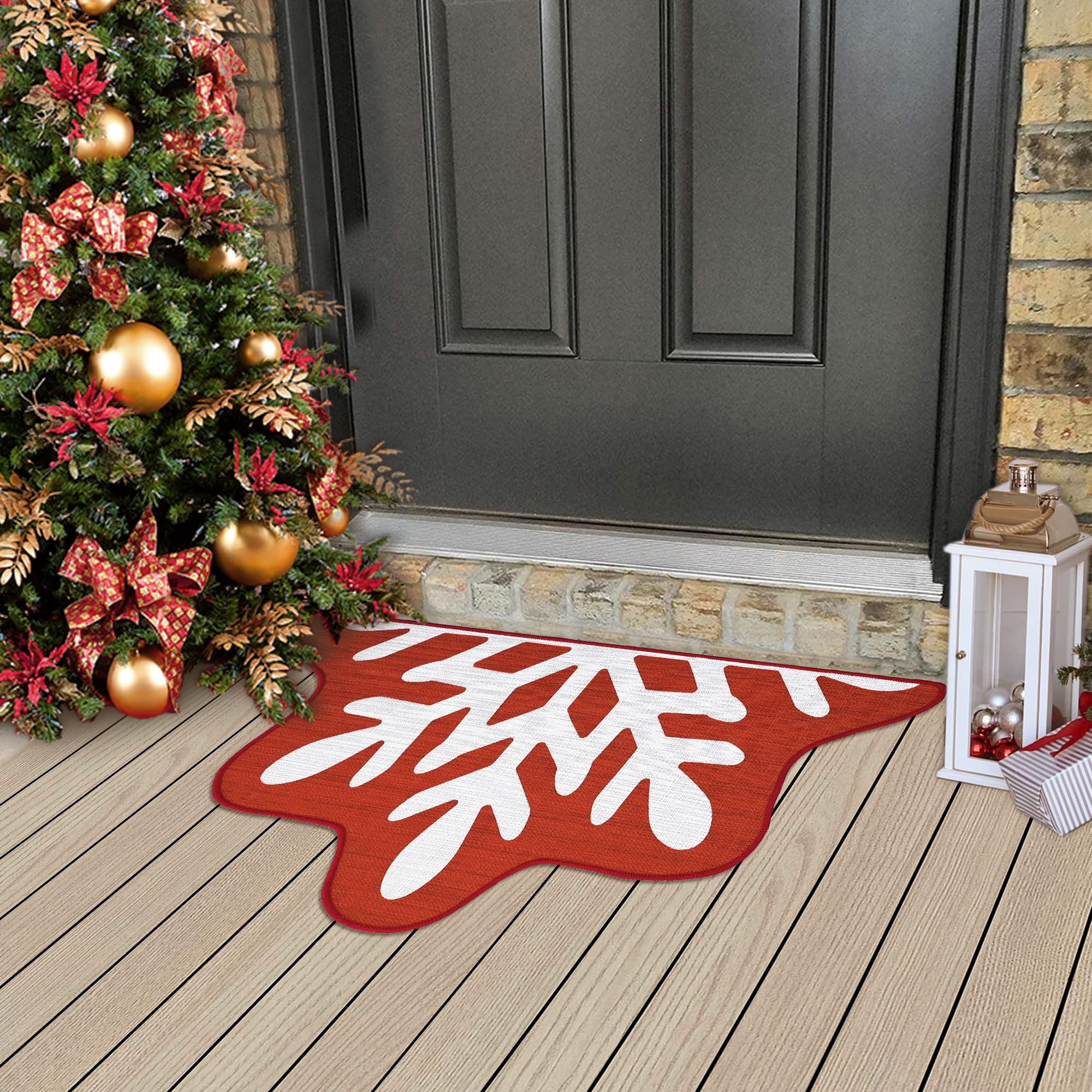 Garvee Christmas Door Mat Non Slip Doormats Snowflake Welcome Mats for Front Door Floor Mats Ourdoor Decor Stain Resistant Room Decor Carpet for Entra