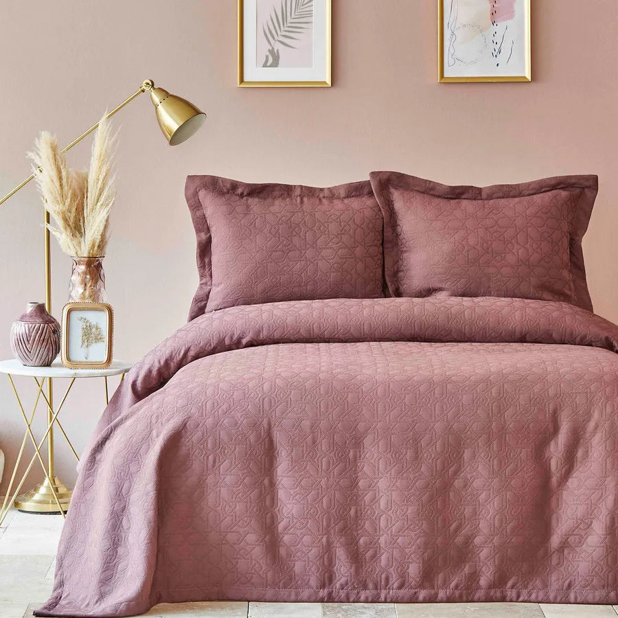 Karaca Home Back To Basic Bedspread Set, Single, Wine