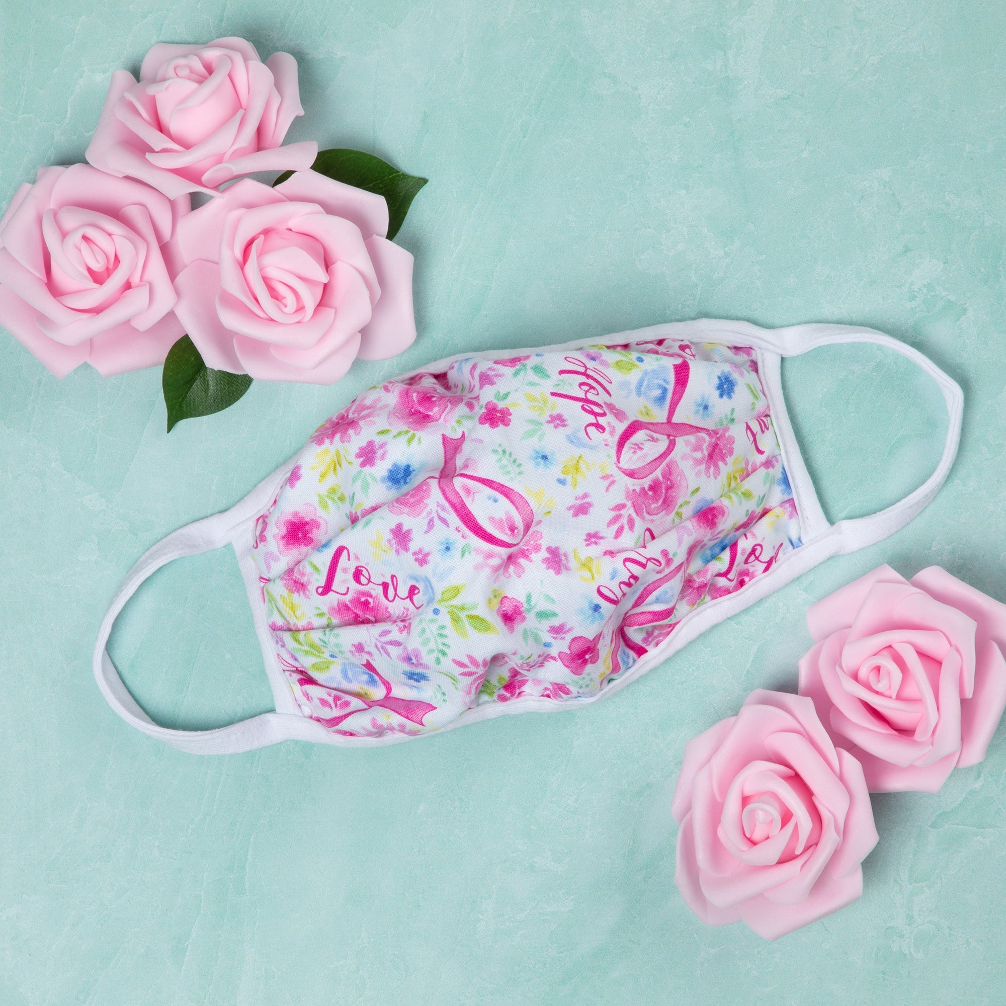 Vibrant Cloth Face Mask - Made in USA - Pink Ribbons