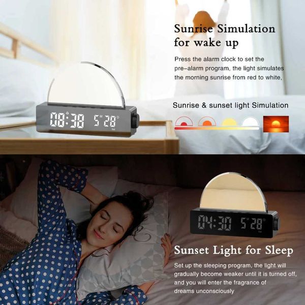 Add vitality to your morning with this unique contemporary sunrise alarm clock making your day full of energy. Cust Company Y250111