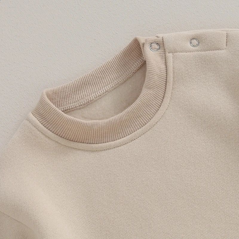 w453 Lioraitiin 0-18M born Baby Boy GiRL Clothes Solid Color Long SlEEve Romper Jumpsuit Crewneck Rompers Fall Outfi