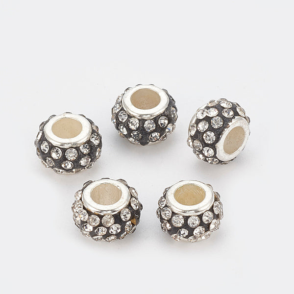 Handmade CCB Plastic Polymer Clay Rhinestone European Beads