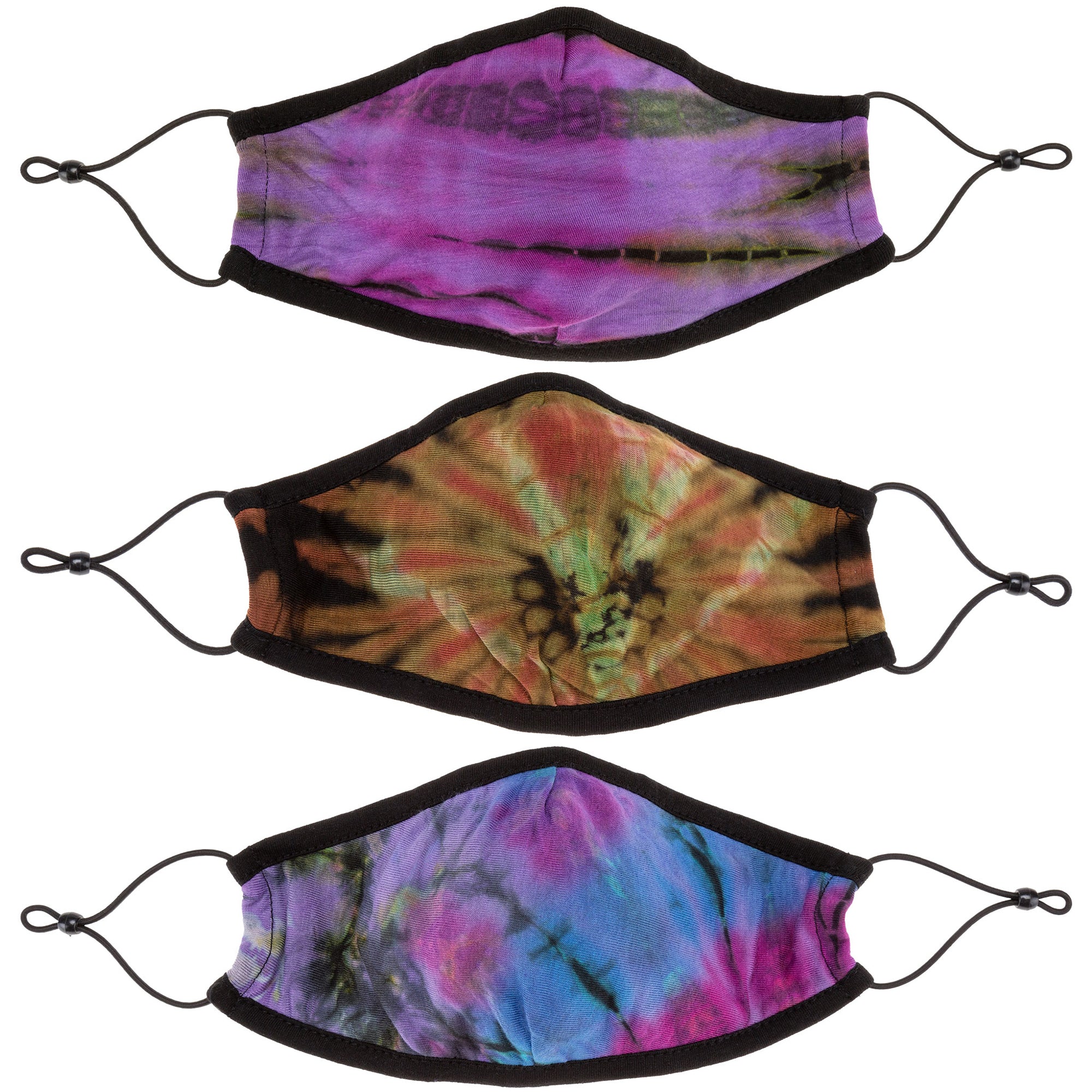Tie-Dye Protected Face Mask - One of Each - Set of 3