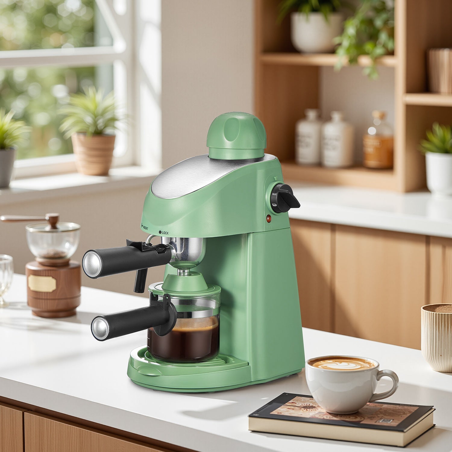 TEMU Yabano Espresso Machine, 3.5bar Espresso Coffee Maker, Espresso And Cappuccino Machine With Milk Frother, Espresso Maker With Steamer