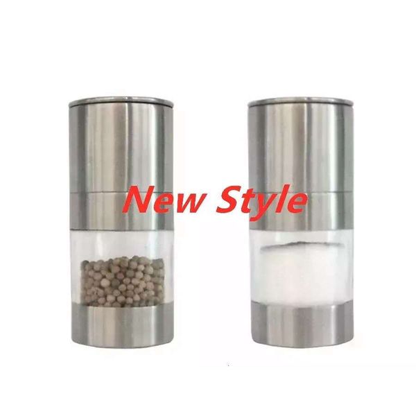 Manual Mill Salt Shakers One-handed Pepper Grinder Stainless Steel Spice Sauce Grinders Stick Kitchen Tools FY5941 0201