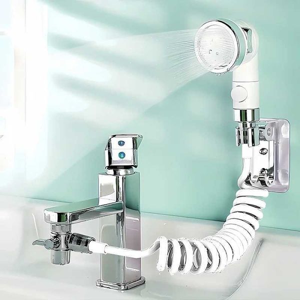 Sink faucet hose shower spray accessory for shampoo and pet shower water saving air freshener with 3-way diverter valve CL240903