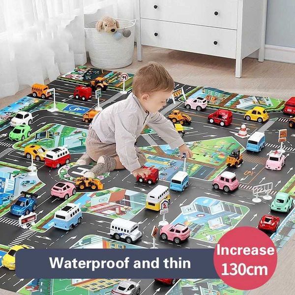 City Rug Kids Toys Games Road Mat Children Traffic Car Map Boy Girls Educational Toy Road Carpet Playmat for Baby Mats Cartoon Y240809