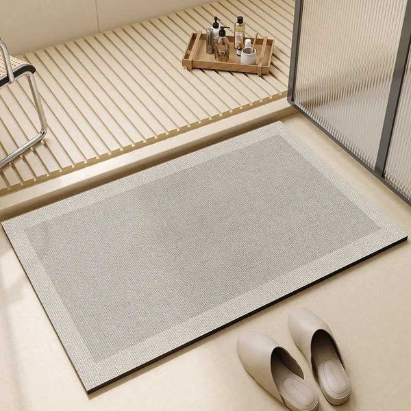 Wabi-sabi Style Diatom Mud Super Absorbent Bath Mats Simple Non-Slip Bathroom Bathtub Mat Quick-Drying Floor Mats Easy-cleaningC241227
