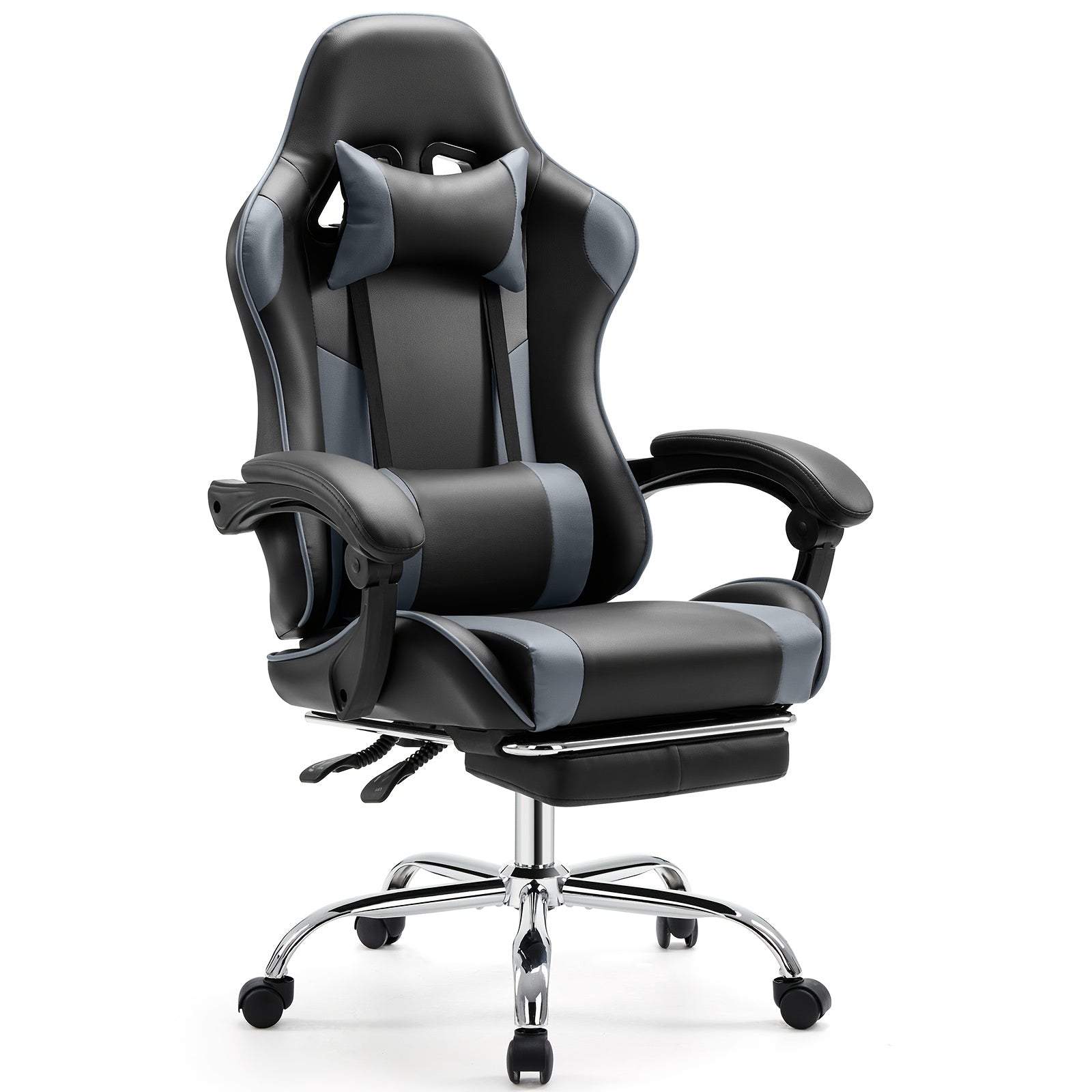 TEMU [ergonomic Game Chair] Ergonomic Video Game Desk Chair - Recliner With Comfy Lumbar Support, Footrest And Headrest, Fixed Up Armrest