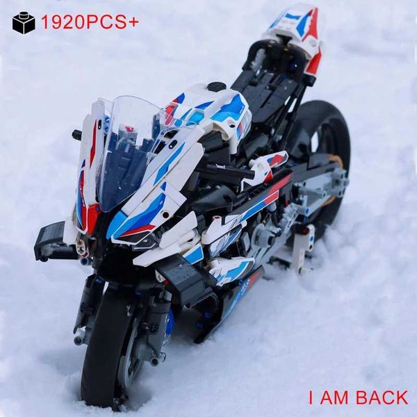 2024 New Technical Motorcycle Speed Racing Car Model Building Block 1000R Motorbike Vehicle Bricks Toys For Kids Christmas GiftsXJ250102