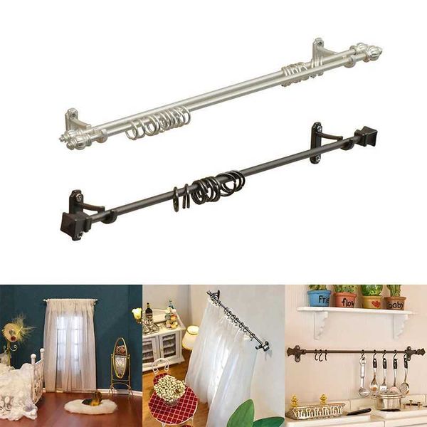 1 12 Dollhouse Miniature Curtain Rod Metal Hook Up Rings Window Fitgs Furniture Model Decor Toy Doll House Accessories Y240807