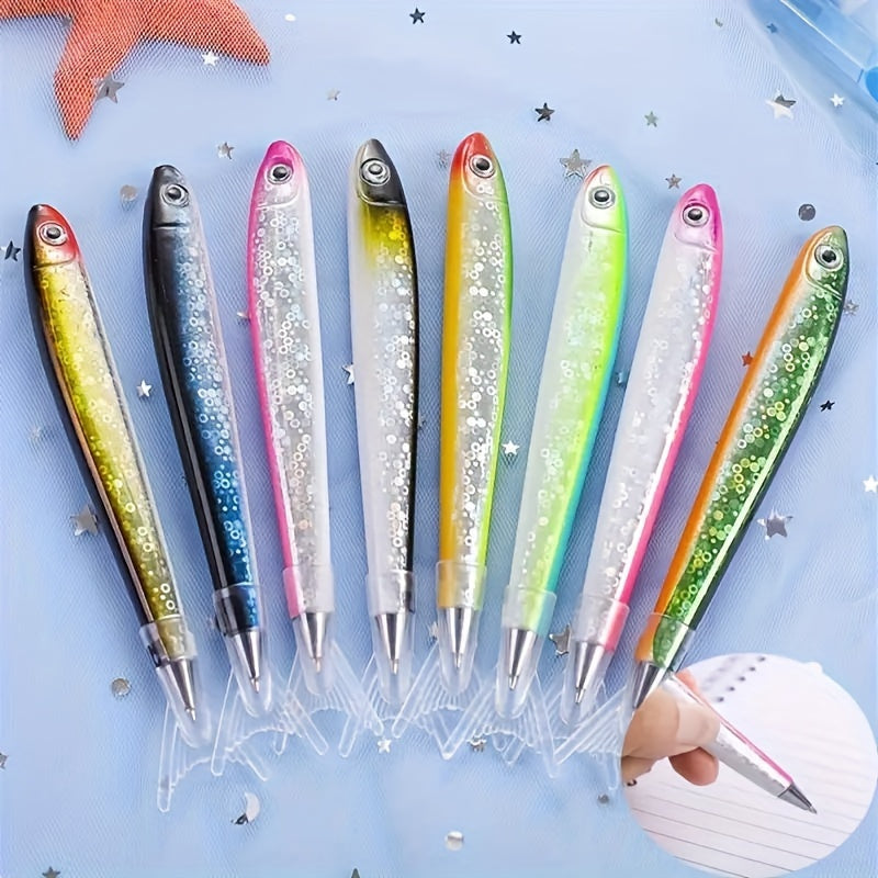 TEMU Fish-shaped Ballpoint Pens With Click-off , Medium Point, Plastic Body, Rectangle Shape, For 14+ - Pack Of 1.