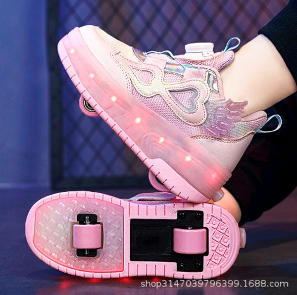 Novos tênis para meninos e meninas High Beauty Campus, com sapatos de quatro rodas