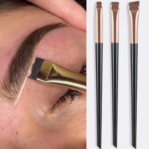 Blade Eyeliner Brush Eyebrow Brush Portable Flat Fine Eye Liner Brow Contour Makeup Brushes Cosmetic Beauty Makeup Tool 3pcs-set W241216